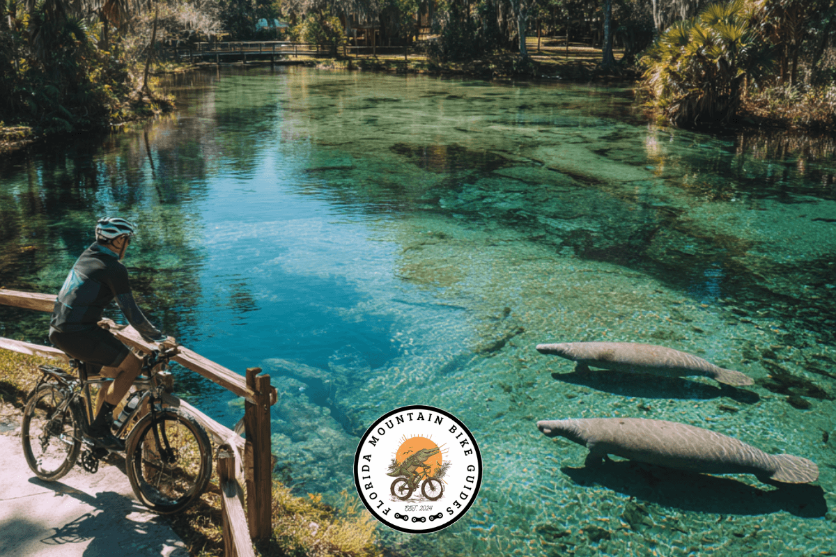 Scenic paved trail ride near Florida springs with water and nature views
